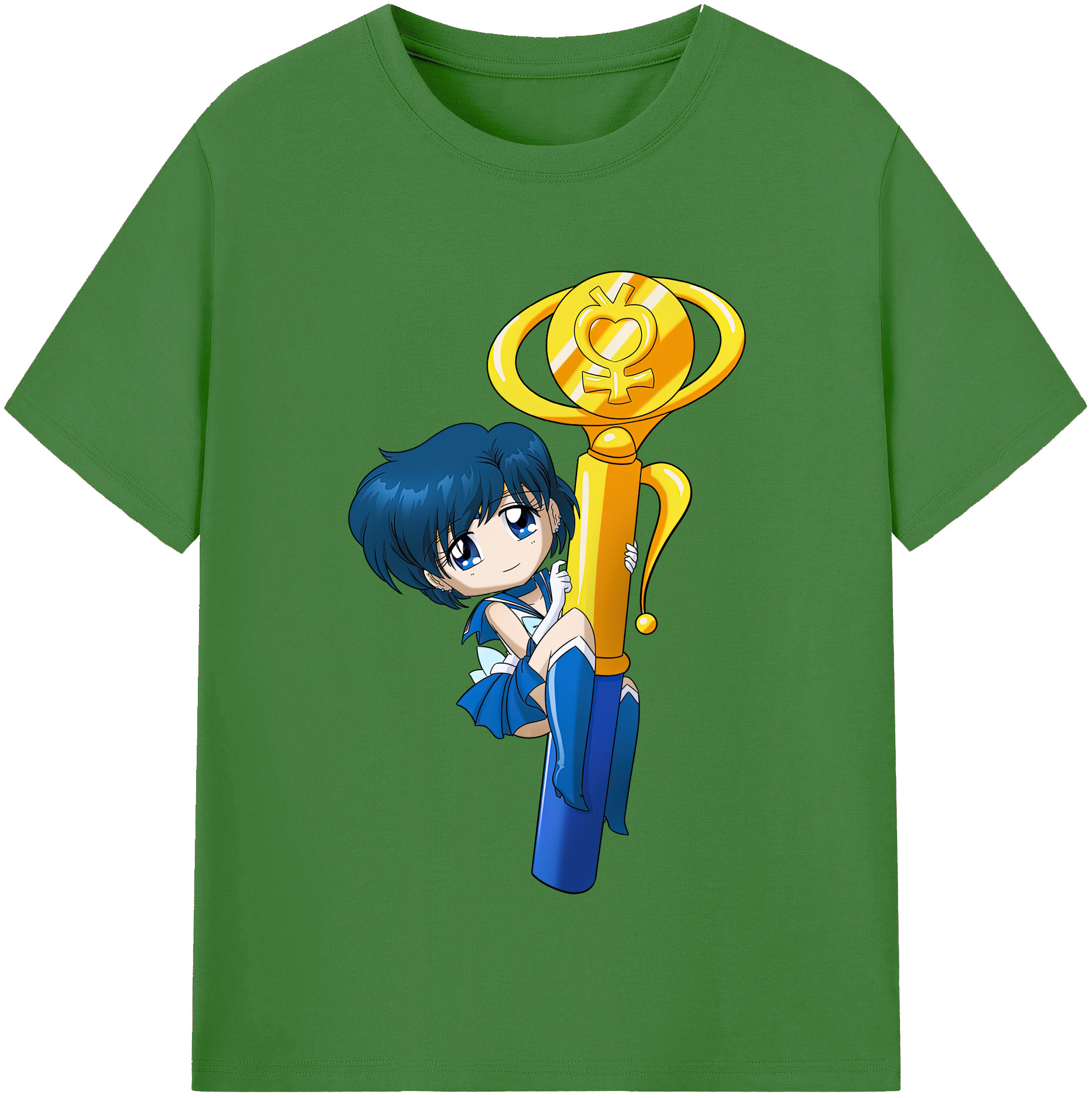 （画像用） 美少女戦士セーラームーン 水野 亜美 みずの あみ Sailor Moon Mizuno Ami レディースカジュアルプリントTシャツ（綿100％）